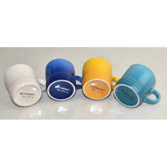 NEW IN BOX Le Creuset 4 PC SET The Riviera Collection ESPRESSO MUGS Cups - Picture 6 of 10